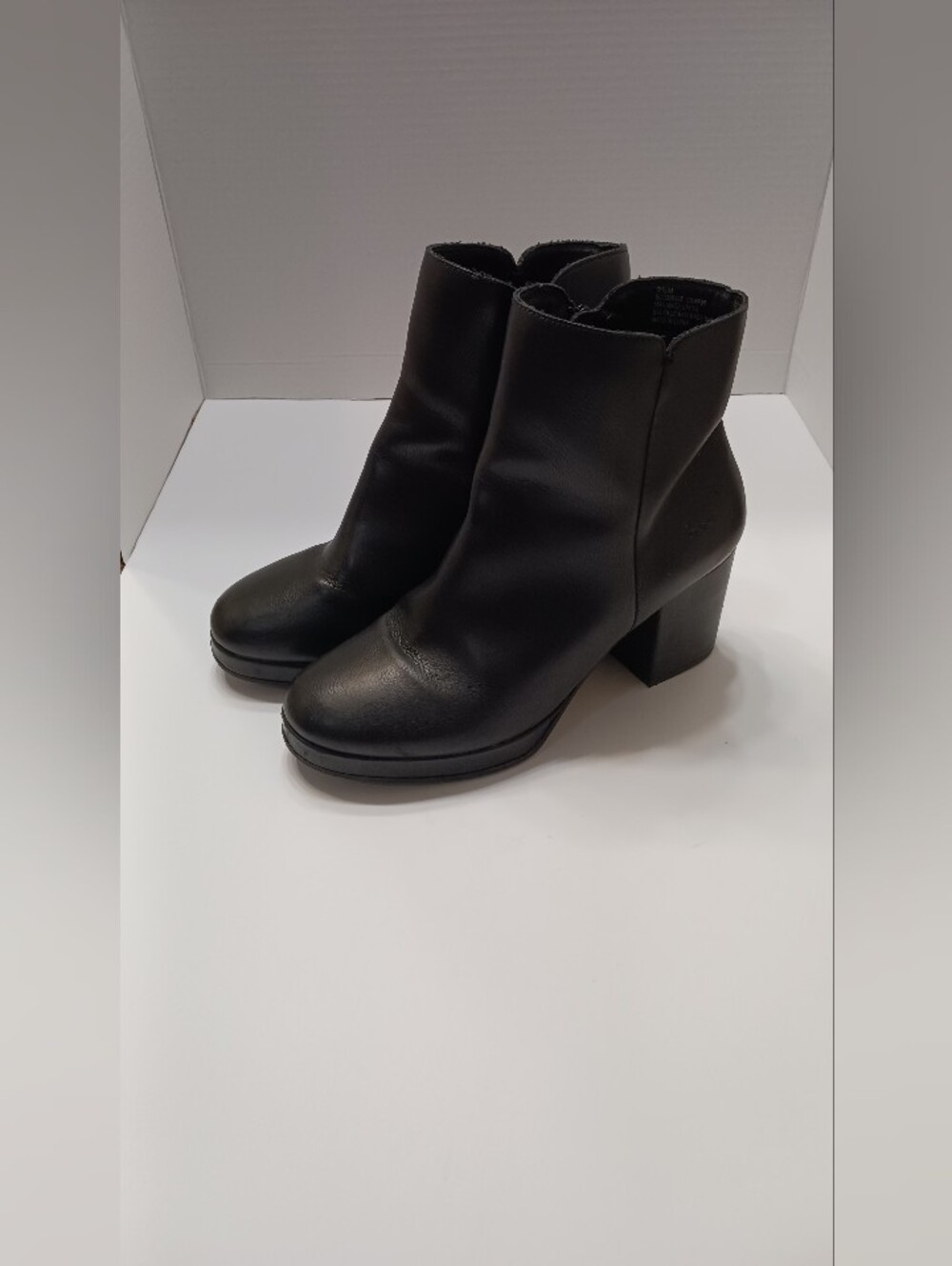 Women's Black Leather Ankle Boots